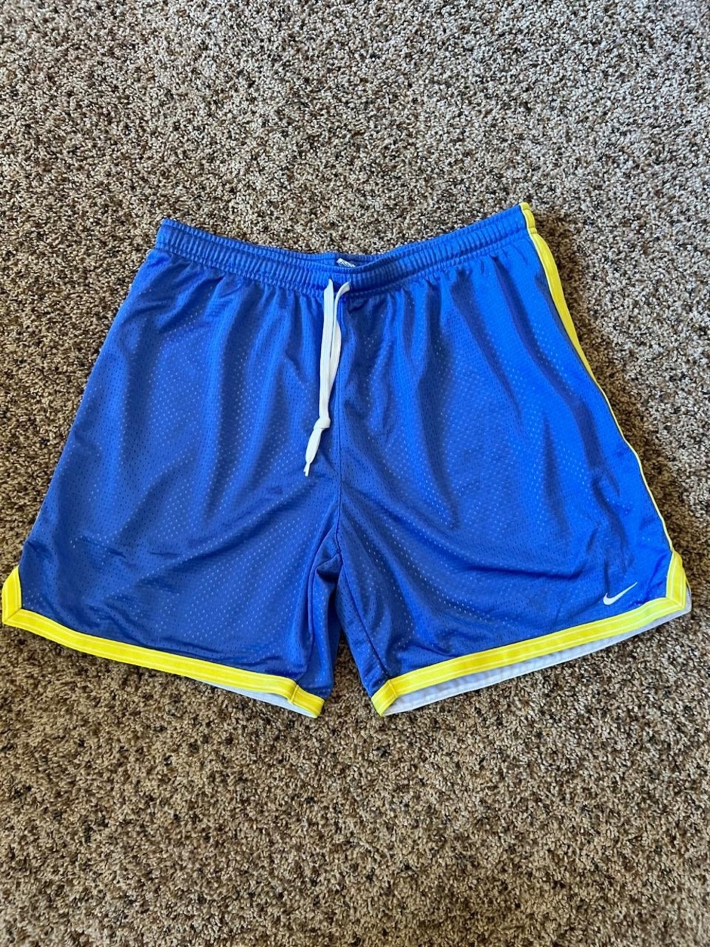 Nike Men’s Royal Blue Athletic Shorts with Yellow Trim